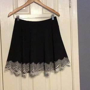 Black skirt with lace detail